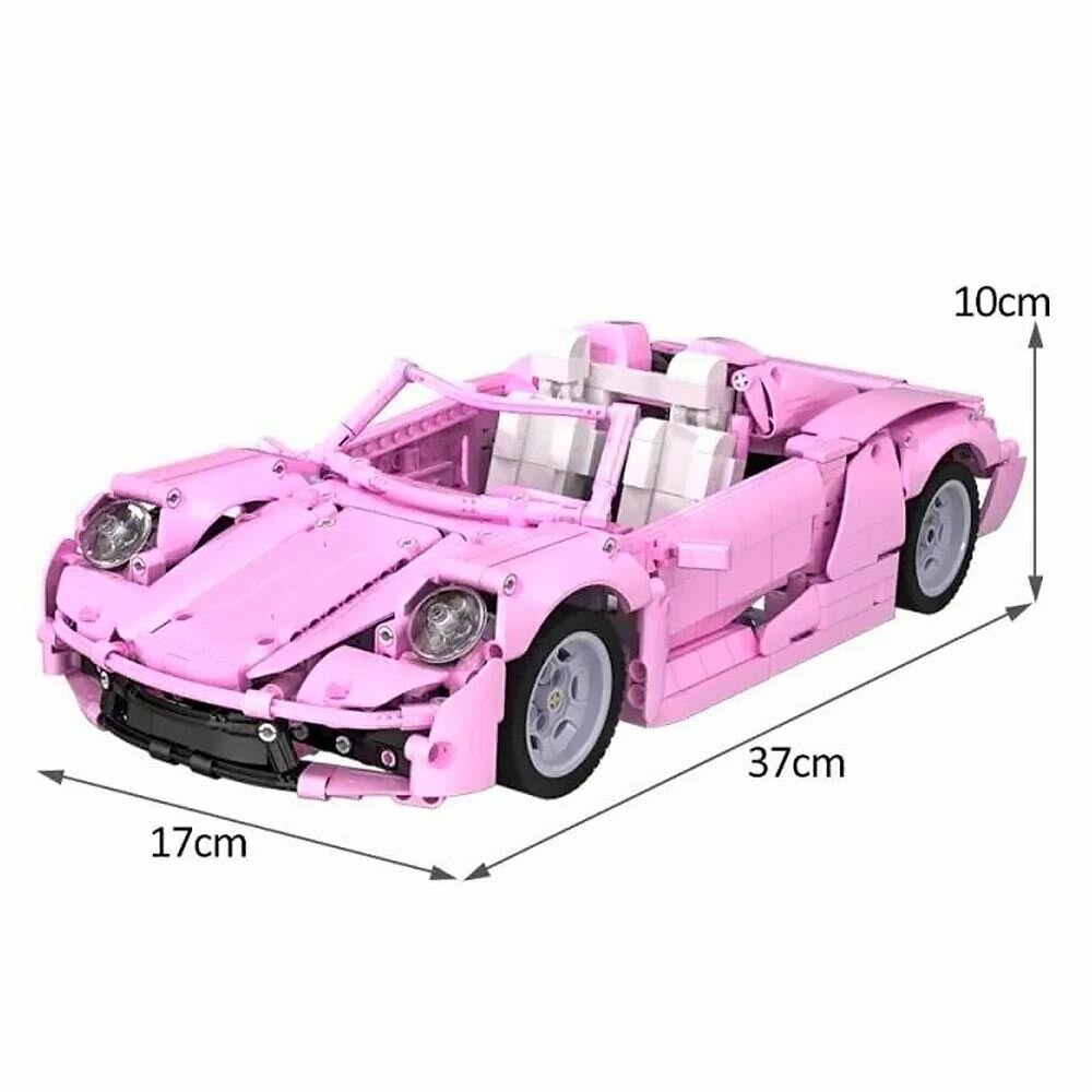 Конструктор Автомобиль розовый 1:12 (1176 дет.) в коробке Double Egle - фото №2