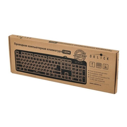 Клавиатура Oklick 180M Black 131000₽