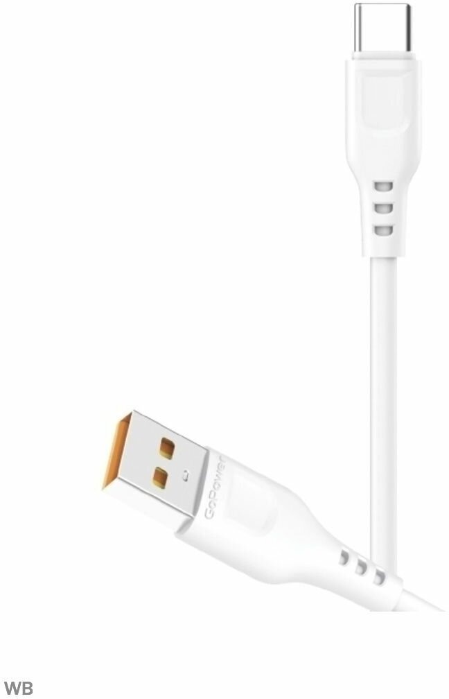 Кабель GoPower GP01T USB (m)-Type-C (m) 1.0м 2.4A ПВХ белый (1/800)