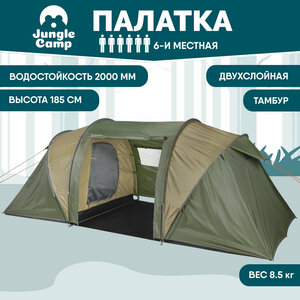 Палатка шестиместная JUNGLE CAMP Merano 6, цвет: зеленый