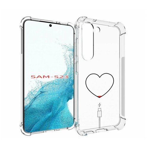 Чехол MyPads зарядка-сердца для Samsung Galaxy S23 задняя-панель-накладка-бампер