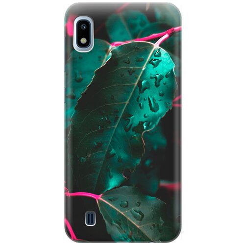 фото Re:pa накладка transparent для samsung galaxy a10 с принтом "капли на листьях"
