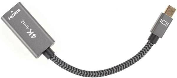 Адаптер miniDP --> HDMI-F 0.15м , оплетка, 4K@60Hz, Telecom (TA565) VCOM Адаптер-переходник Telecom Mini DisplayPort M/HDMI F (TA565) - фото №2
