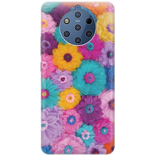 фото Cиликоновый чехол на nokia 9 pure view / нокиа 9 с принтом "бумажные цветы" gosso