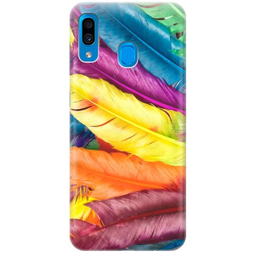 фото Re:pa накладка transparent для samsung galaxy a20 / a30 с принтом "разноцветные перья"