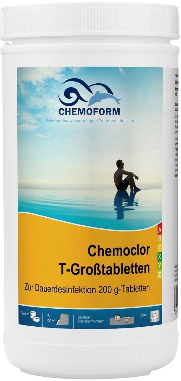 Кемохлор Т медленно растворимые таблетки по 200г CHEMOFORM (кемоформ) (90% активного хлора) 1кг