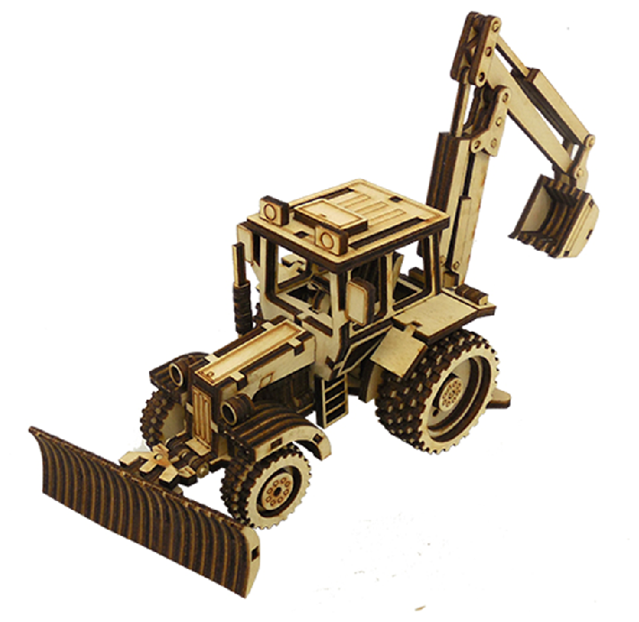 Сборная модель - трактор-экскаватор (пакет)