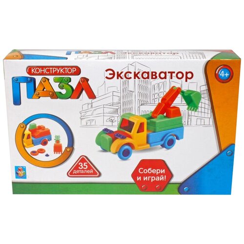 Конструктор 1 TOY Пазл Т59944 Экскаватор, 35 дет.