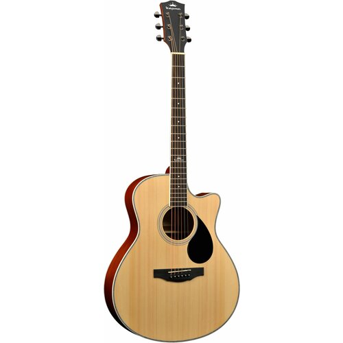 Kepma A1CE Natural электроакустическая гитара, цвет натуральный, в комплекте 3 метровый кабель