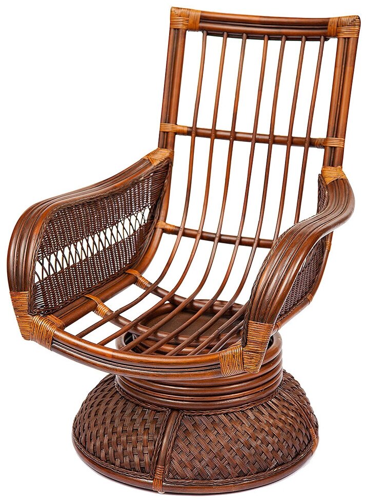 Кресло-качалка "ANDREA Relax Medium" /с подушкой/ Pecan Washed (античн. орех), Ткань рубчик, цвет кремовый - фотография № 2