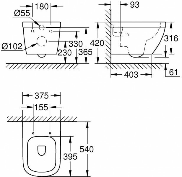 Унитаз Grohe Euro Ceramic 39538000