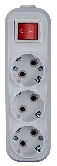 фото Колодка удлинителя 3-м 16А с заземл. с выкл. АБС-пластик бел. TOKOV ELECTRIC TKE-C01-KU3-ZV