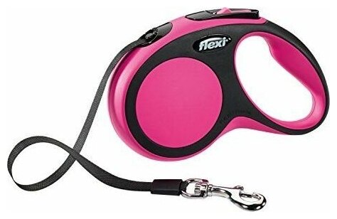 Flexi New Comfort M Рулетка для собак весом до 25кг длинна 5м с лентой розовая - фотография № 6