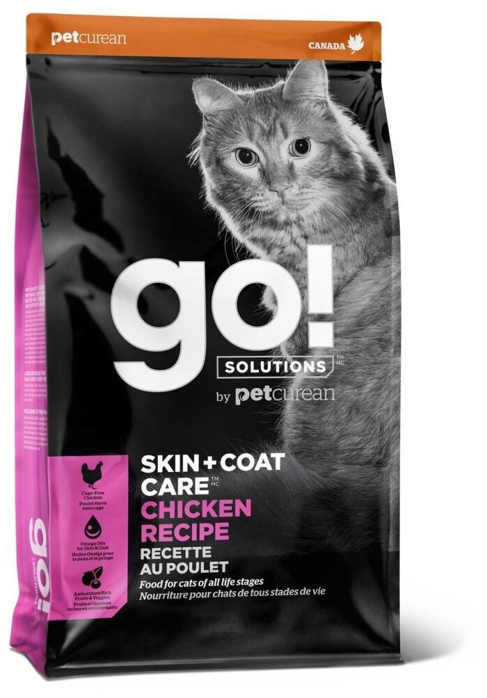 Go! Solutions Skin + Coat Chicken - Сухой корм для котят и кошек с цыпленком (7,26 кг)