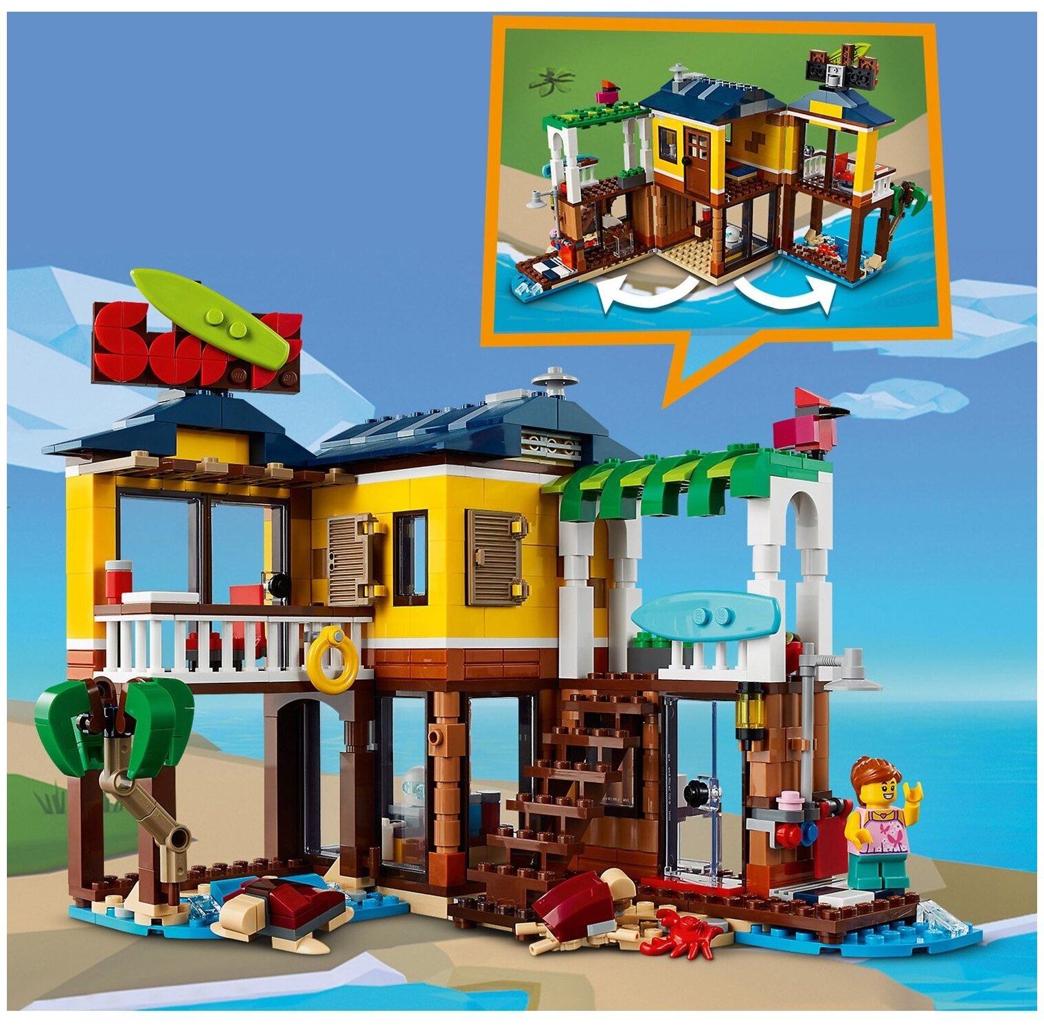 Конструктор LEGO Creator Пляжный домик серферов - фото №2