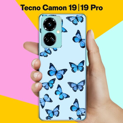 Силиконовый чехол на Tecno Camon 19 / Tecno Camon 19 Pro Бабочки / для Техно Камон 19 / Камон 19 Про силиконовый чехол на tecno camon 19 tecno camon 19 pro поросенок для техно камон 19 камон 19 про