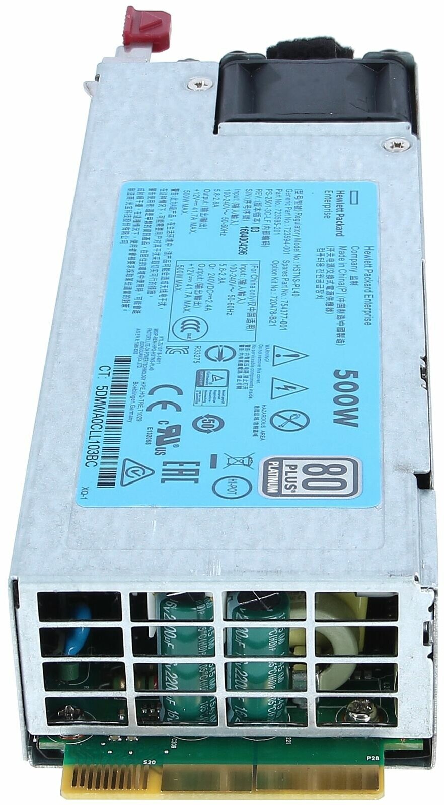 Блок питания HP 500W FS Plat Ht Plg Pwr Supply Kit (720478-B21 / 720478R-B21 / 754377-001) for DL360/380 Gen9, ML350 Gen9