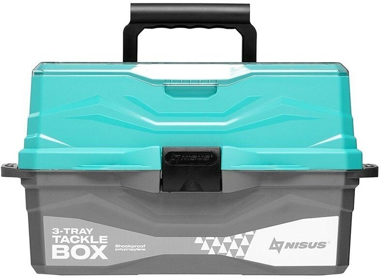 Ящик рыболовный Nisus Tackle Box трехполочный бирюзовый (для снастей)