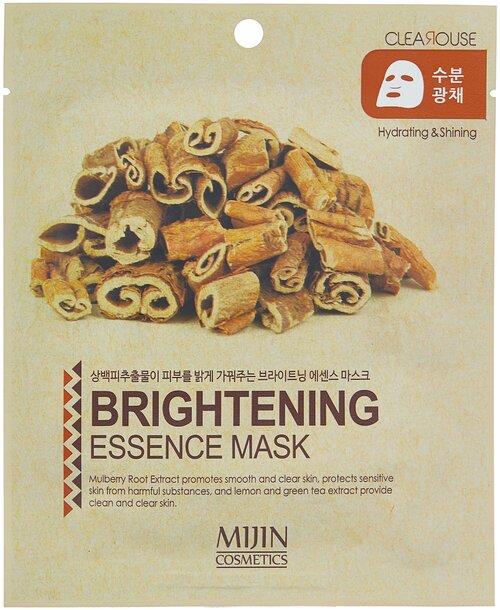 MIJIN Cosmetics тканевая маска Brightening Essence Mask smoothing and glow-boosting осветляющая, 25 г, 25 мл