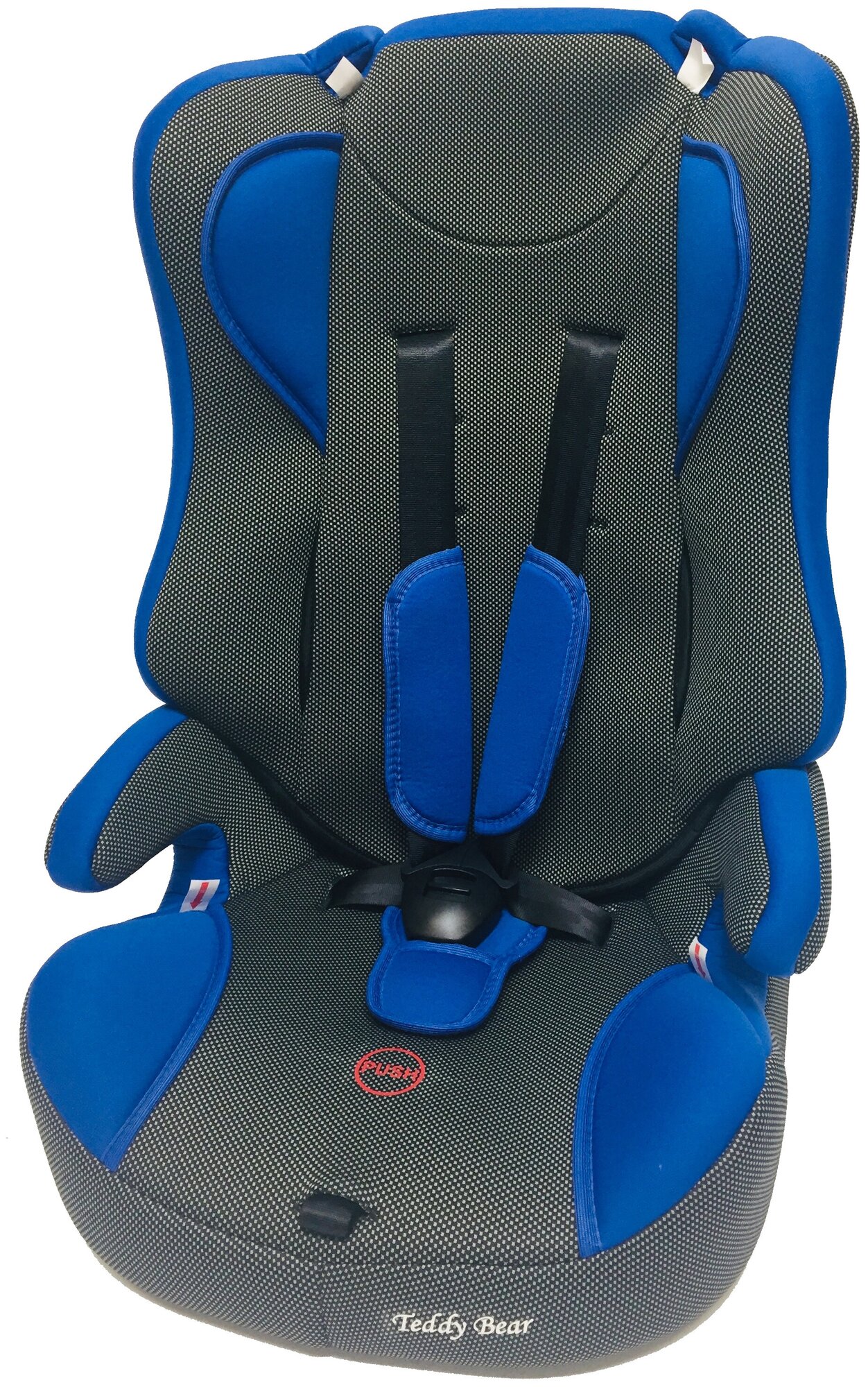 Автокресло группа 1/2/3 9-36 кг Teddy Bear без вкладыша 513 RF DEEP BLUE+BLACK DOT