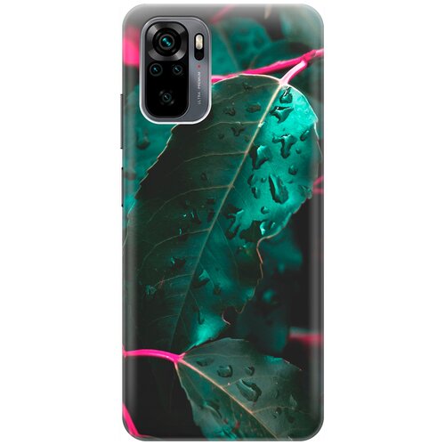 фото Re:pa накладка transparent для xiaomi redmi note 10 с принтом "капли на листьях"