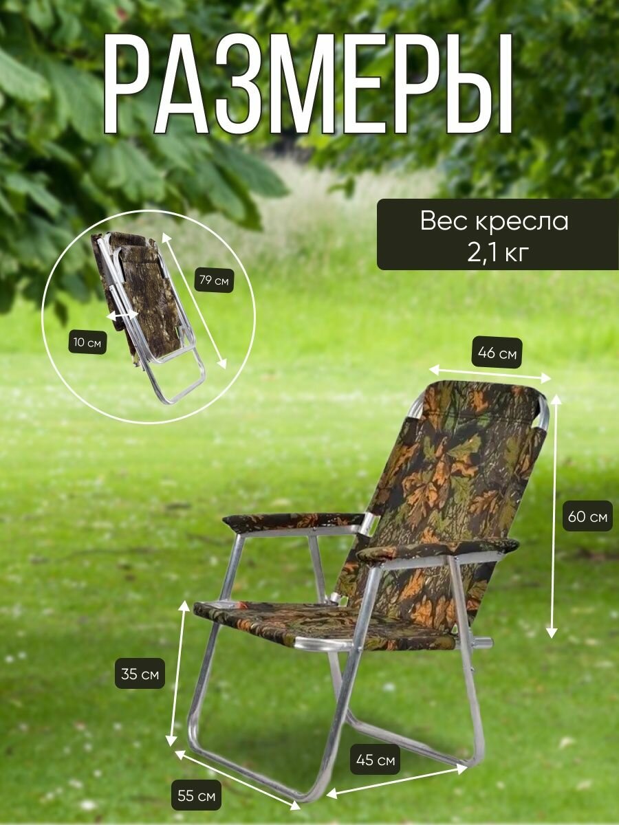 Кресло-шезлонг складное/туристическое/садовое Медведь, модель №1