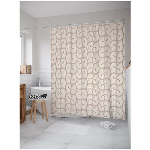 фото Штора для ванной joyarty завитки обычные 180х200 (sc-13527)