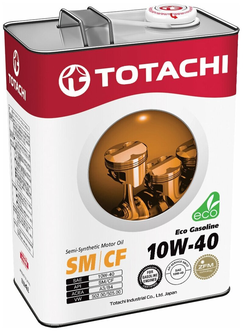 Полусинтетическое моторное масло TOTACHI Eco Gasoline SN/CF 10W-40, 4л 10904