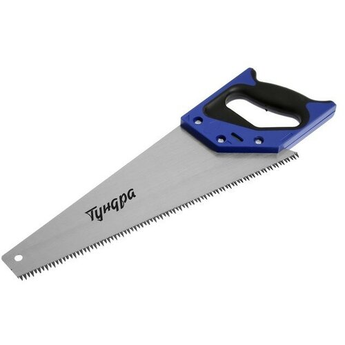Ножовка по дереву тундра, 2К рукоятка, 3D заточка, большой зуб 8 мм, 5-6 TPI, 350 мм