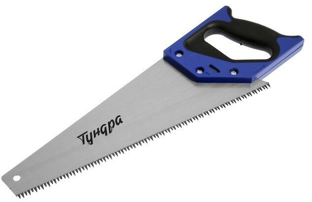 Ножовка по дереву тундра 2К рукоятка 3D заточка большой зуб 8 мм 5-6 TPI 350 мм