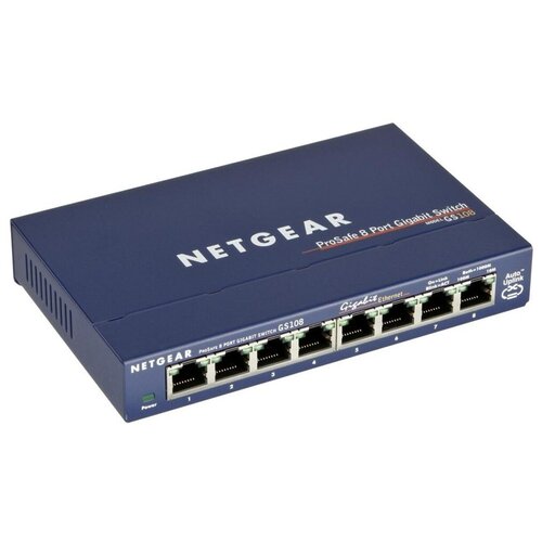 8-портовый коммутатор NetGear GS108GE 1029300₽