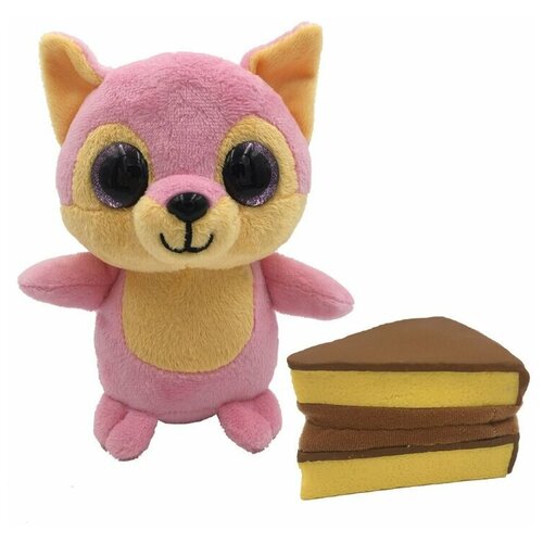 Мягкая игрушка Sweet Pups Вывернушка Розовая лиса Шерман, 11 см