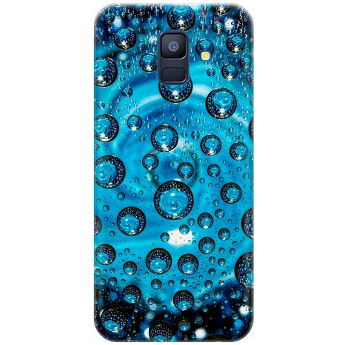 фото Re:pa накладка transparent для samsung galaxy a6 plus (2018) с принтом "голубые капли"