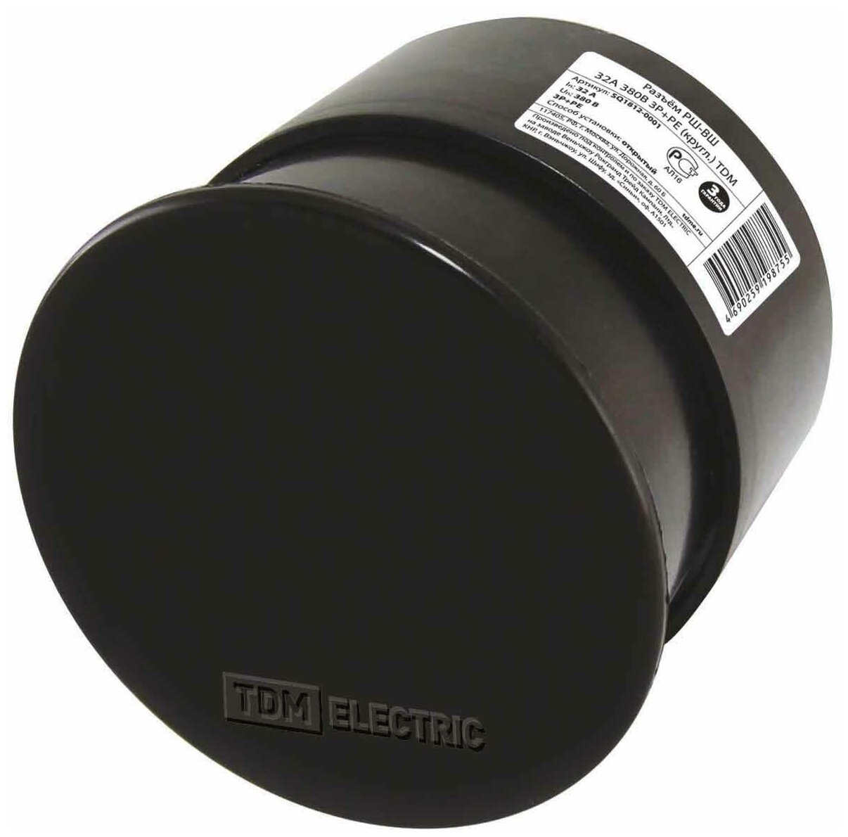 фото Разъём РШ-ВШ 32А 380В 3Р+РЕ (кругл.) TDM (TDM) SQ1812-0001