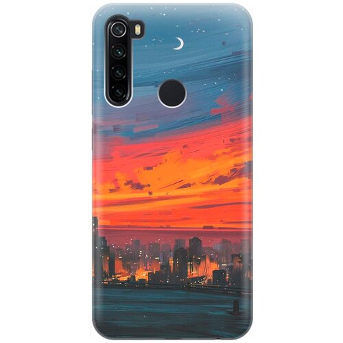фото Re:pa накладка transparent для xiaomi redmi note 8t с принтом "ночь и мегаполис"