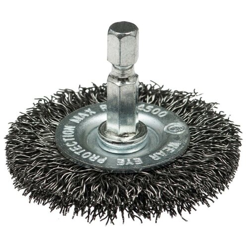 Щетка дисковая, гофр. для дрелей №609 ПрофоОснастка Эксперт хв 6 мм D 80х19 мм RPM 20000 SS (нерж) 0,3 20709010