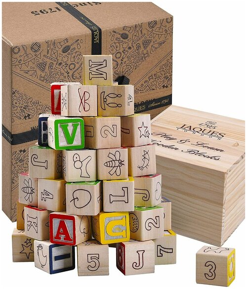 Деревянные строительные кубики с алфавитом Jaques of London