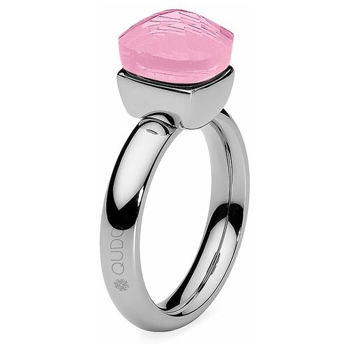 фото Кольцо qudo, кристалл, размер 17.2, серебряный, розовый