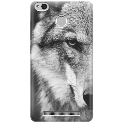 фото Cиликоновый чехол на xiaomi redmi 3 pro / сяоми редми 3 про с принтом "спокойный волк" gosso
