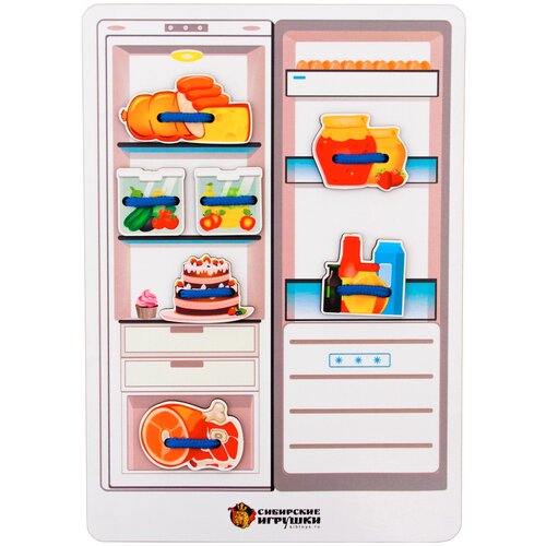 Развивающая игрушка Сибирские игрушки Холодильник (110103), 9 дет., разноцветный