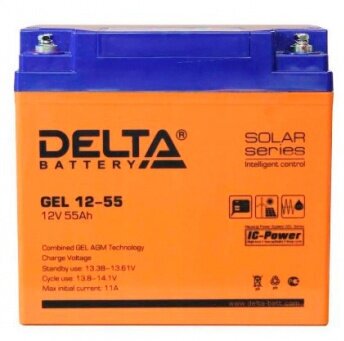 Аккумулятор Ибп 12В 55 А. ч. Delta (Gel 12-55) (228Х137х214) (Gel) DELTA battery арт. GEL1255