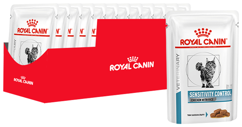 Влажный корм для кошек Royal Canin Sensitivity при проблемах с ЖКТ, при аллергии, с курицей, с рисом 12 шт. х 85 г (кусочки в соусе) - фотография № 2