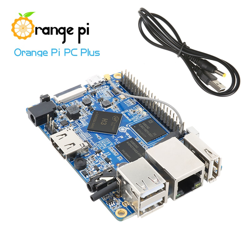 Микрокомпьютер Orange pi PC Plus (1 gb + 8 gb) + кабель питания / одноплатный компьютер