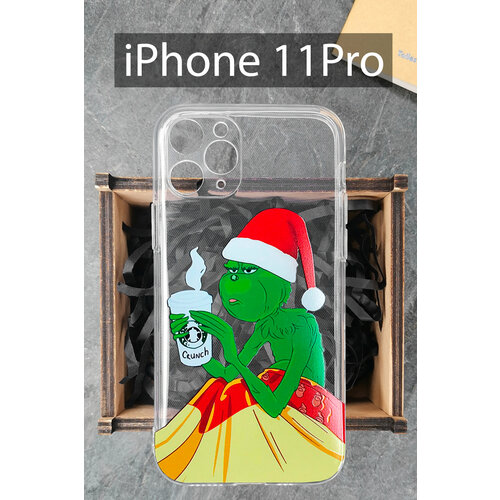 Силиконовый чехол Гринч для iPhone 11 Pro / Айфон 11 Про силиконовый чехол клубника для iphone 11 pro айфон 11 про