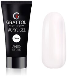 Акригель Grattol Acryl Gel однофазный, 30 мл clear