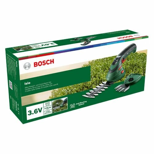 Ножницы для травы Bosch ISIO 3аккум. (в компл.:штанга) (0600833109) - фотография № 1