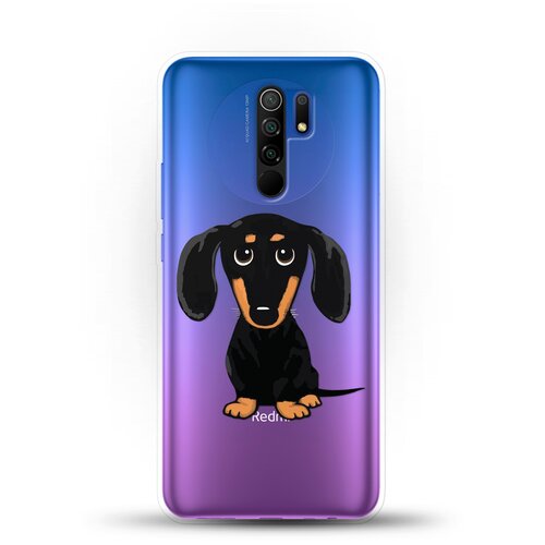 фото Силиконовый чехол черная такса на xiaomi redmi 9 andy & paul