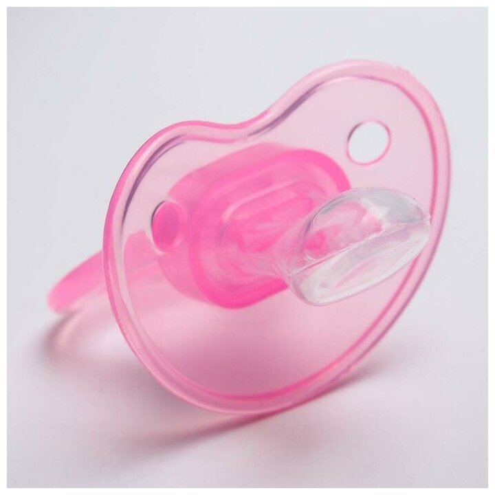 Пустышка классическая Крошка Я, соска силиконовая, для новорожденных, с колпачком, цвет розовый, от 0 месяцев - фотография № 17
