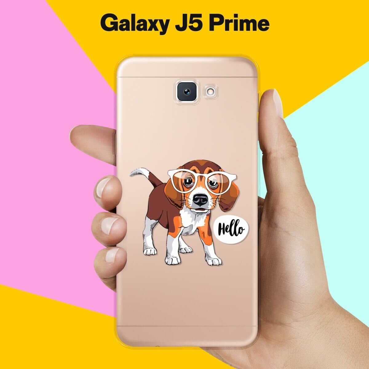 Силиконовый чехол на Samsung Galaxy J6+ Hello Бигль / для Самсунг Галакси Джей 6 Плюс 2018