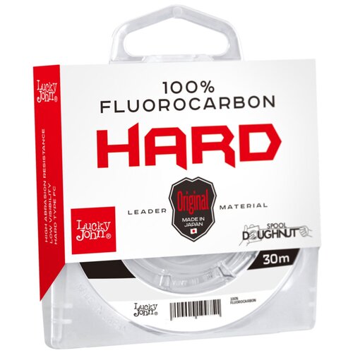 Флюорокарбоновая леска Lucky John FLUOROCARBON HARD d=0.165 мм, 30 м, 2.26 кг, прозрачный, 1 шт.